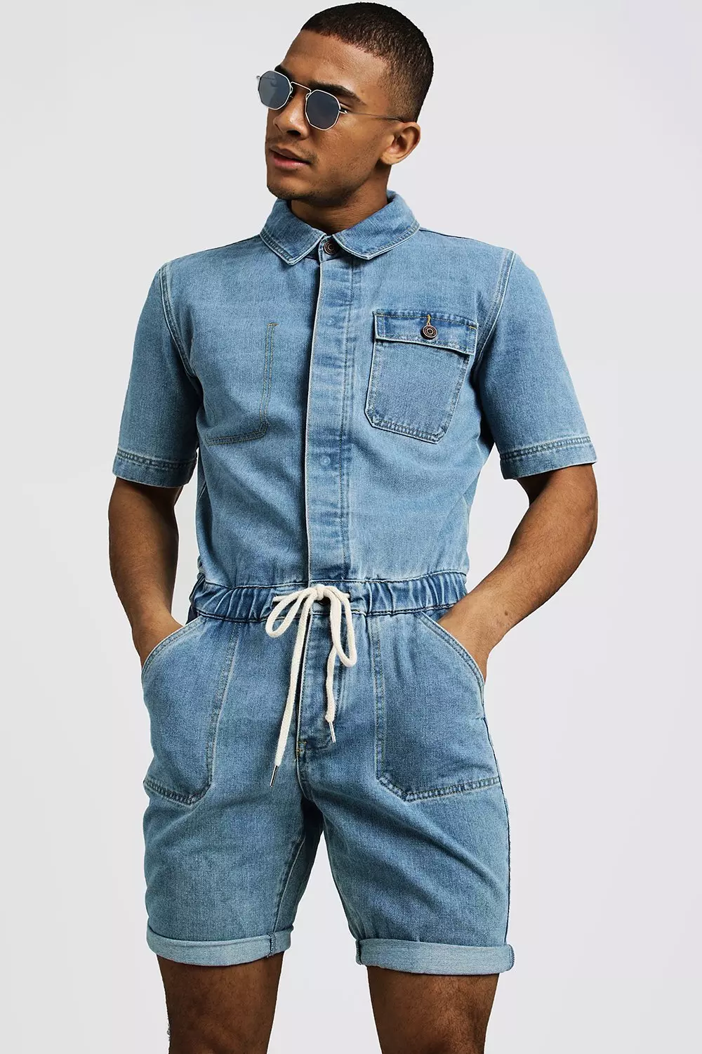 Denim boiler best sale suit shorts